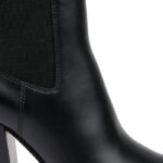 Black High Shine Cow Leather Boot - Angle View