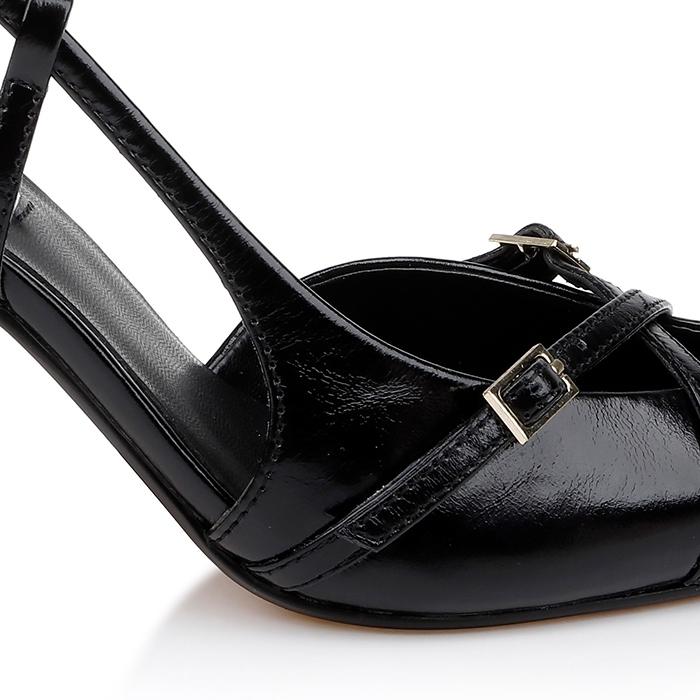 Black High Heel Slingback - Angle View
