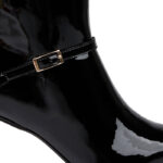 Black Patent Leather Ankle Boot - Angle View
