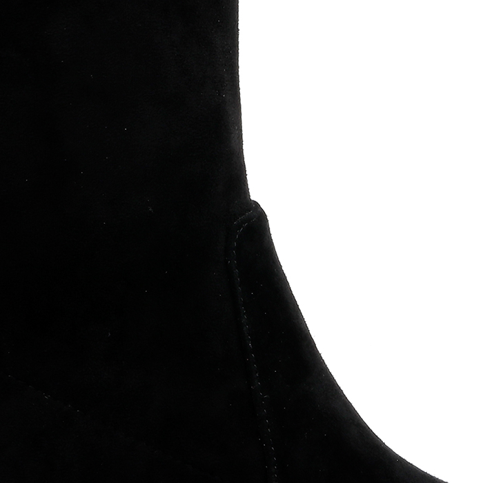 Black leather black ankle boot - Angle View