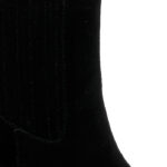Black leather black ankle boot - Angle View