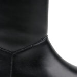 Black leather high ankle boot - Angle View