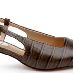 Brown Low Heel Slingback - Angle View