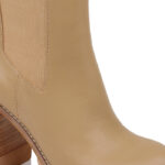 Brown Synthetic Leather High Ankle Boot - Angle View