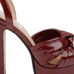 Burgundy High Heel Sandal - Angle View
