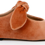 Burnt Orange Flat With Bow - Angle View