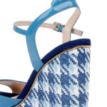 Cendre Blue Patent Leather Wedge Sandal - Side View