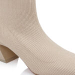 Cream Flyknit Ankle Boot - Angle View