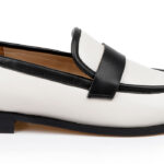 Cream  Leather Loafer - Angle View