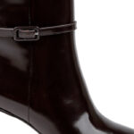 Dark brown leather ankle boot - Angle View