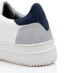Domenico White Basketball with Grey_Navy Back - Angle View