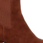 Downtown Brown Kid Suede Ankle Boot - Angle View