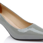 Grey Patent Leather Pump - Angle View