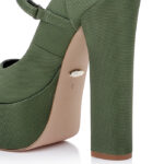 Ivy Fabric Block Heel Pump - Angle View