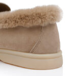 Light Brown Kid Suede Loafer - Detail View