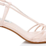 Light Pink Kid Leather Slingback Sandal - Angle View