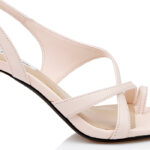 Light Pink Kid Leather Slingback Sandal - Angle View