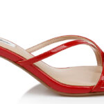 Red Patent Kid Leather Sandal - Angle View