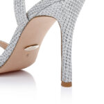 Silver Glitter High Heel Sandal - Angle View