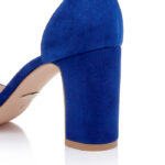 Sodalite Blue & Caribbean Sea Kid Suede Block Heel Sandal - Angle View