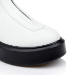 White Cow Leather Ankle Boot - Angle View