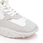 White Cow Suede & Leather Sneaker - Angle View