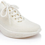 White Flyknit Lace-up Sneaker - Angle View