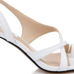 White Lizard Kid Lea Slingback Sandal - Angle View