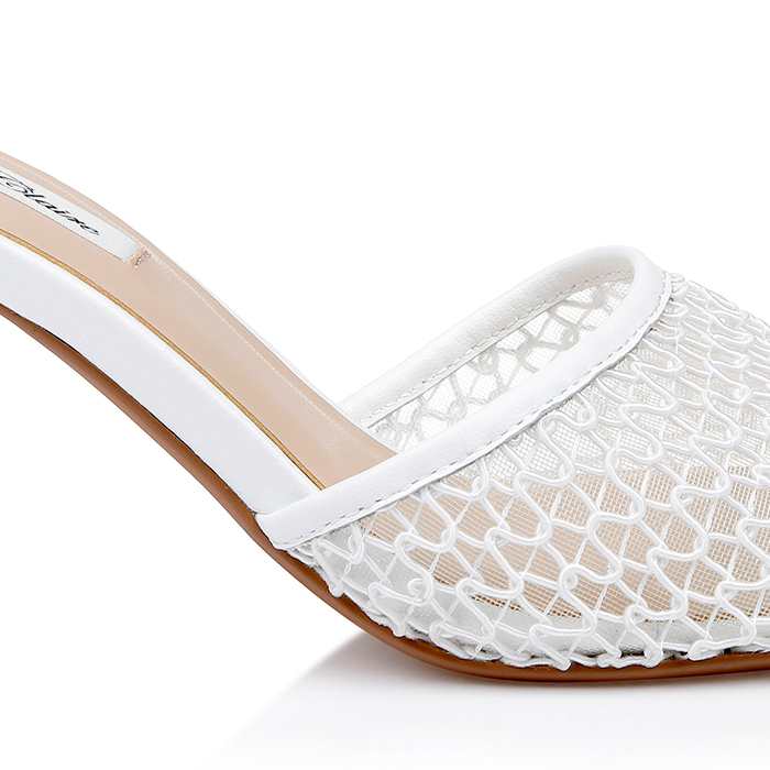 White Net Sandal - Angle View
