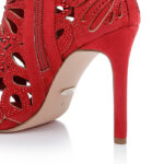 American Beauty Microsuede & Hotfix Stiletto Sandal - Close-up View