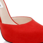 Barbados Cherry Fabric Stiletto DOC Sandal - Close-up View