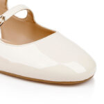 Beige Flat Slingback With Straps - Close-up View