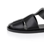 Black Crepe Sandal - Close-up View