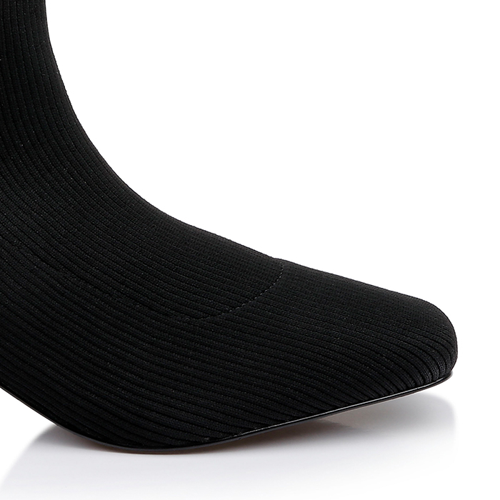 Black Flyknit Ankle Boot - Close-up View