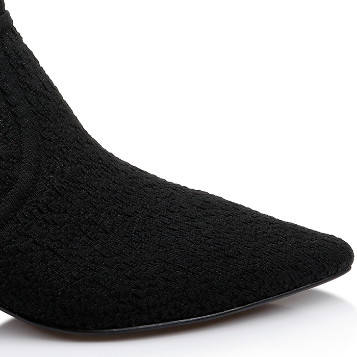 Black Flyknit Ankle Boot - Close-up View