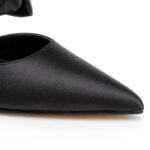 Black High Heel Mule - Close-up View