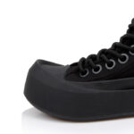 Black Sliding Toe Canvas Sneaker - Close-up View