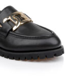 Black Smooth Leather Loafer - Close-up View