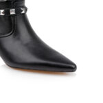 Black leather ankle boot - Close-up View