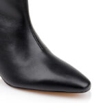 Black leather high ankle boot - Close-up View