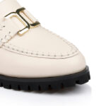 Bone Smooth Leather Loafer - Close-up View