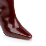 Burgundy leather knee boot - Close-up View
