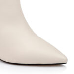 Butter Cream Kid Leather Ankle Boot - Close-up View