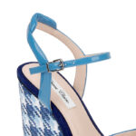 Cendre Blue Patent Leather Wedge Sandal - Back View