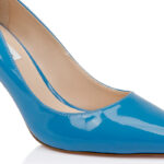 Cendre Blue Patent Lea Stiletto Pump - Close-up View