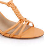 Coral Kid Leather Sandal - Close-up View