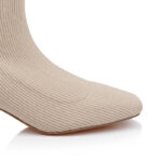 Cream Flyknit Ankle Boot - Close-up View