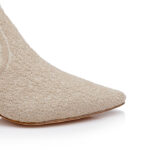 Cream Flyknit Ankle Boot - Close-up View