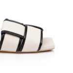 Cream White Canvas Sandal - Close-up View