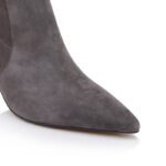 Downtown Brown Leather High Ankle Boot - Close-up View